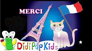 Merci Oui Oui S’il Vous Plaît learn simple French  Cricket Song by DidiPop Kids [upl. by Maddalena]