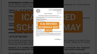 CA EXAM MAY 24 POSTPONED ICAI REVISED EXAM DATESHEET RELEASED OFFICIAL ANNOUNCEMENT caexams [upl. by Absalom]