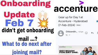 ACCENTURE LATEST ONBOARDING UPDATE  FEBRUARY 7 ONBOARDING PLACEMENT ZONE [upl. by Eemiaj]