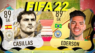 Casillas 89 Icon vs Ederson 89 Gold Rare FIFA 22 Best Keeper [upl. by Ninerb]