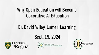 Why Open Education Will Become Generative AI Eduction [upl. by Naedan305]