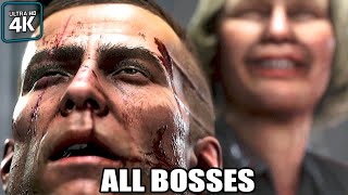 Wolfenstein II The New Colossus  All Bosses With Cutscenes 4K 60FPS UHD PC [upl. by Kraska]