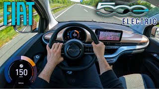 Fiat 500e 118HP 2022 TOP SPEED POV Test Drive Launch 0150 Acceleration on Autobahn 🏎️ [upl. by Oguh]