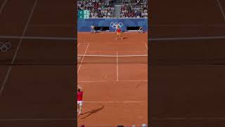 Djokovic beatiful forehand vs Alcaraz olympics djokovic alcaraz shorts tennis [upl. by Roux769]