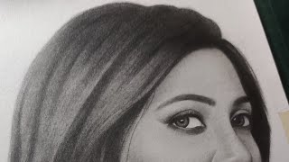 Realistic Hair Drawing with Graphites  Shreya Ghoshal drawing [upl. by Norton]