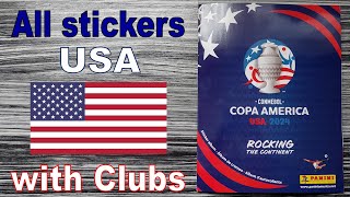 Complete USA stickers in Panini album quotCopa America USA 2024quot with clubs [upl. by Enylodnewg294]