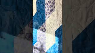 Fabric Cafe’s 3Fabric “Ribbons Quilt” QSize 120 HST freehand quilted Part 2 [upl. by Ahsac]