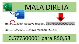 Configurar campos de Mala Direta para dinheiro 💲 R000 e data 🗓 ddmmaaaa no Excel [upl. by Carey]