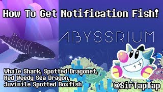 Tap Tap Fish  AbyssRium How to get quotNotificationquot Fish Whale Shark Red Weedy etc [upl. by Nuhs850]