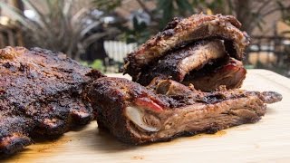 Smoked Spare Ribs Recipe with Homemade Pineapple Chipotle Barbecue Sauce  on a Primo Kamado [upl. by Ecinej]