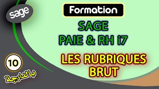 Sage Gestion PAIE amp RH i7  10  LES RUBRIQUES  BRUT [upl. by Oliva213]