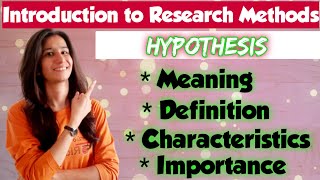 Hypothesis  Introduction to Research Methods  MEd  UGC NET Education  Inculcate Learning [upl. by Eittol]