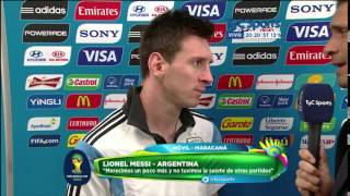 Brasil2014 Las declaraciones de Lionel Messi tras la final TyC Sports [upl. by Atirb]