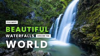 5 MOST BEAUTIFUL WATERFALLS IN THE WORLD 🌊🐳🏄‍  HD [upl. by Corrina]