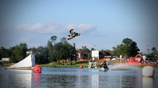 Snowmobile Water Jumps Grantsburg 2011 Entice Action Short 02 [upl. by Suoicerpal]