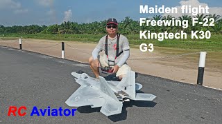 Maiden flight of Freewing F22 Raptor with Kingtech K30 G3 [upl. by Dahsar298]