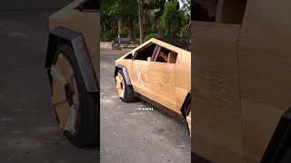 Vietnamese baut eigenen Tesla Cybertruck aus Holz Tesla Cybertruck Innovation Holz ElonMusk [upl. by Nabi]