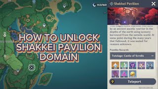 easiest way to unlock shakkei pavilion domain  Genshin Impact [upl. by Tengdin575]