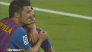 David Villa Amazing Goal vs Real Madrid 14082011 [upl. by Clere]