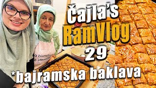 BAJRAMSKA BAKLAVA U AMANET OD SVEKRVE SNAHI  Čajlas RamVlog 29 paketići Tetovo 2024 [upl. by Ahseikal]