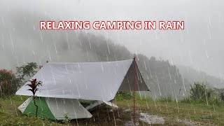 RELAXING Solo Camping Heavy Rain  ASMR Rain SOUNDS [upl. by Niarfe]