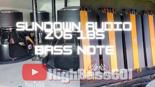 BASS NOTE  4 SUNDOWN AUDIO ZV6 18S  4 CRECENDO AUDIO BIGCLEF 6KS  6TH ORDER WALL [upl. by Okajima]