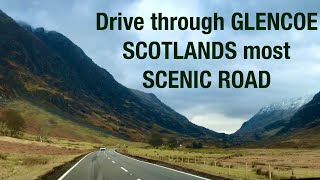 Glencoe Drive Glencoe Village to Kingshouse Hotel Scottish Highlands Scotland [upl. by Kevon]