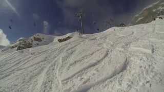 Massive Double Backflip Crash  Crans Montana 2014  Freeski POV Series [upl. by Ardnasak542]