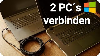 2 PCs mit LAN Kabel verbinden zwei Laptops miteinander verbinden [upl. by Iveksarap232]