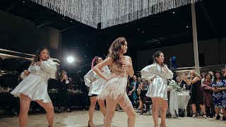 Bride SURPRISES Groom with BEST Choreographed dance  Wedding Reception  Palm Event Center [upl. by Charlena]