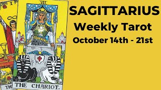 Sagittarius A Spectacular Shift Out Of The Past Into Your Exciting Present 💙 Oct 14th – 21st TAROT [upl. by Lareine]