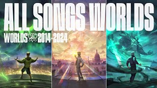 ALL SONGS WORLDS 20142024  LEAGUE of LEGENDS [upl. by Eimac179]