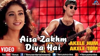 Aisa Zakhm Diya Hai  Aamir khan amp Manisha Akele Hum Akele Tum 90s Best Love Song [upl. by Tolmann596]