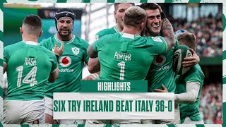 Highlights Six Try Ireland In Comprehensive Win Against Italy [upl. by Gwenora]