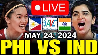 PHILIPPINES VS INDIA 🔴LIVE NOW  MAY 24 2024  AVC CHALLENGE CUP 2024 avclive2024 [upl. by Etteval]