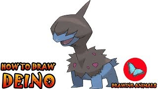 How To Draw Deino Pokemon  Drawing Animals [upl. by Leveroni]