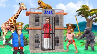 Bandar Jailer Thief Punishment Hindi Kahaniya Funny Video Hindi Bedtime Stories Funny Comedy Video [upl. by Nednil]