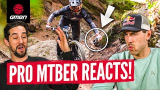 Pro Mountain Biker Reacts To MTB Crashes  Gee Atherton [upl. by Seessel]