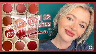 Swatching EVERY Rose Inc Blush 6 NEW shades  Full Face of Rose Inc  BombshelRebeka [upl. by Artemus]