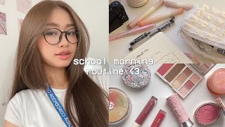 ౨ৎ SCHOOL MORNING ROUTINE 🖇️  grwm makeup realistic productive outfit amp life update 📓 [upl. by Aicilra]