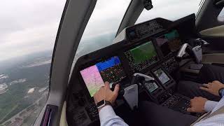 Phenom 300  Cockpit View  ILS and Landing at KPDK on a busy day [upl. by Selia]