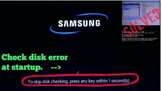 Disk check error at startup  chkdsk error [upl. by Dnomasor940]