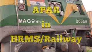 APAR in HRMS Railway  How to fill [upl. by Leta]