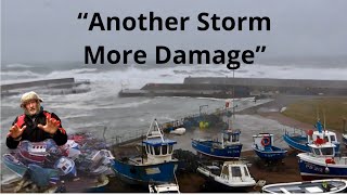 North sea storm hits Aberdeenshire harbour again with piers submerged in the higher than usual tides [upl. by Schnur]