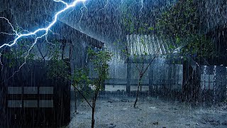 ⚡Powerful Thunderstorm Rain Sounds for Sleeping  Heavy Rainstorm amp Very Strong Thunder on Tin Roof [upl. by Sulrac]