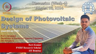 Design of Photovoltaic Systems  NPTEL  noc24ee109  Week4 [upl. by Assila]