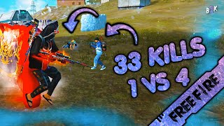 B2K 1 VS 4 CRAZY GAMEPLAY  33 KILLS 🔥 [upl. by Leva193]