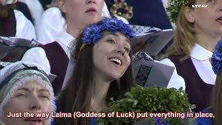 Latvian Song Festival 2018  quotLec saulītequot English TranslationSubtitlesENG SUB [upl. by Jahncke]