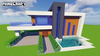 Beautiful twostory house in the style of HiTech in MINECRAFT How to Build a House in MINECRAFT [upl. by Germann]