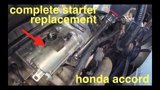 COMPLETE Starter Replacement with P0171 Code honda Accord √ Fix It Angel [upl. by Htenaj823]